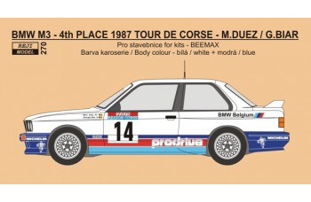 Decal – BMW M3 - 1987 Tour de Corse rallye - M.Duez / G.Biar
